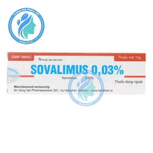 Sovalimus 0,03% 10g - Thuốc mỡ trị chàm thể tạng hiệu quả